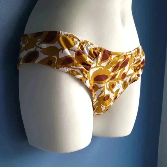 NET BCBG MAXAZRIA Vintage Brown & White Swim Bikini Bottom Size M - Picture 3 of 5
